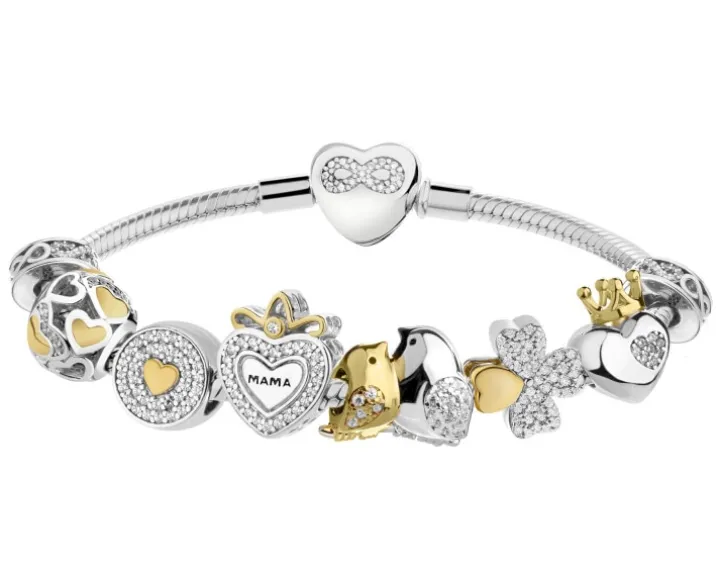 Bransoleta beads zestaw - serce, mama, koniczyna, ptaki, nieskończoność, korona