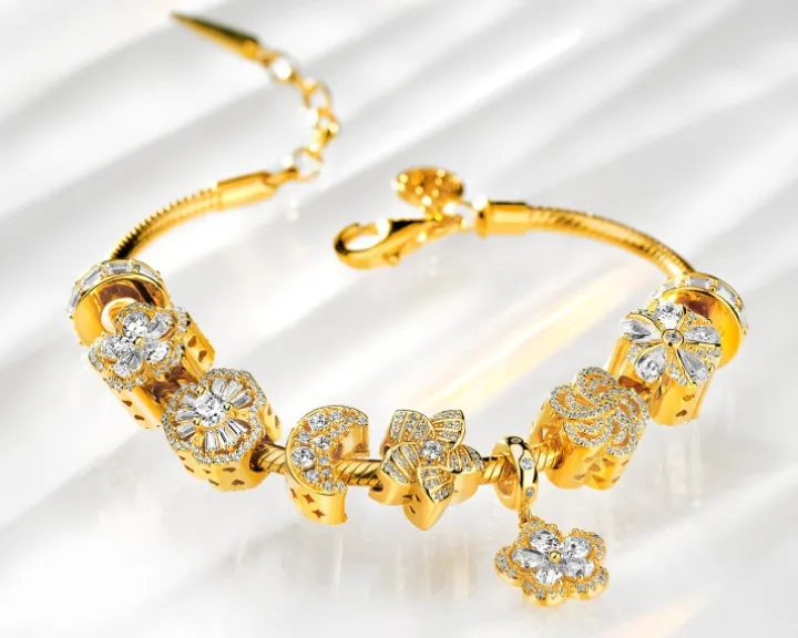 Bransoleta beads zestaw - kwiaty, Księżyc