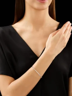 Bransoleta z białego złota z diamentami - 0,50 ct - próba 585