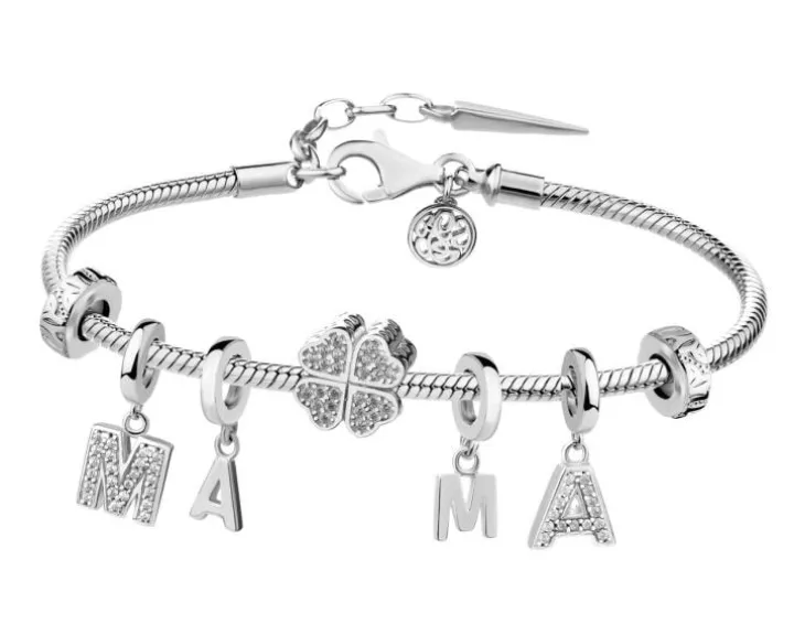 Bransoletka beads - zestaw - koniczyna, mama, litera M, litera A