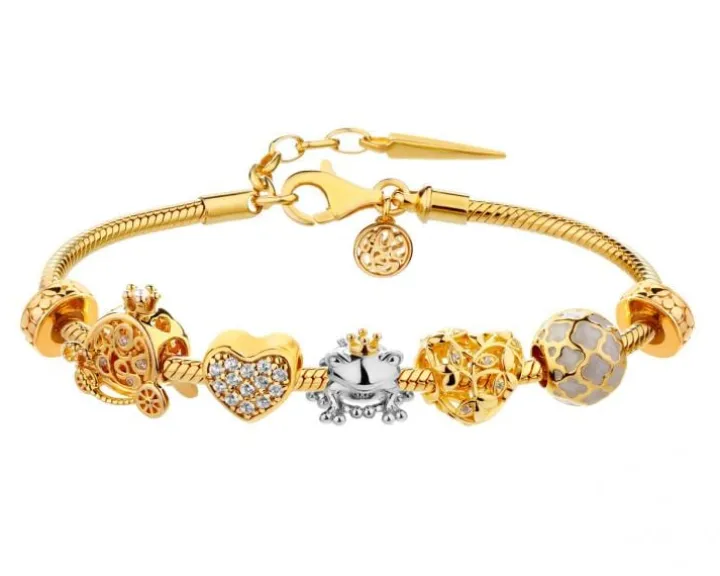 Bransoletka beads - zestaw - serce, karoca, żaba, korona