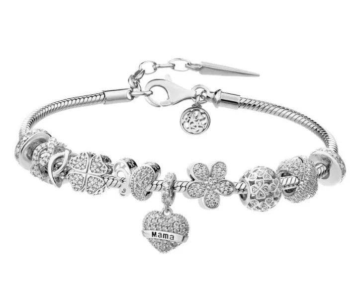 Bransoletka beads - zestaw - nieskończoność, koniczyna, motyl, mama, serce, kwiat