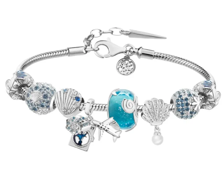 Bransoletka beads zestaw - muszle, rozgwiazdy, kwiaty, samolot, wakacje