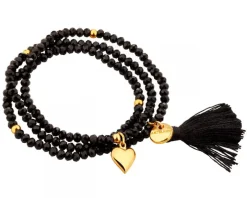 Bransoletka pozłacana ze szklanymi detalami - chwost