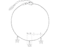 Bransoletka srebrna - gwiazdy