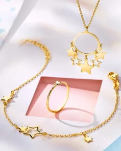 Bransoletka srebrna - gwiazdy