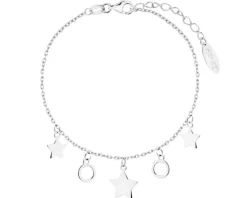 Bransoletka srebrna - gwiazdy, koła