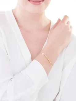 Bransoletka srebrna - kółko, motyl