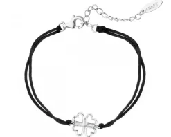 Bransoletka srebrna - koniczyna, serce