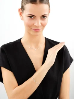 Bransoletka srebrna - koniczyny, serce