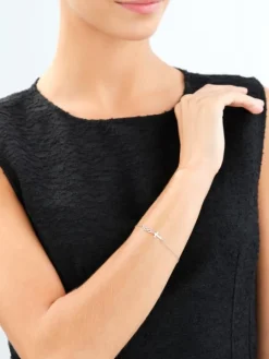 Bransoletka srebrna - krzyż, nieskończoność