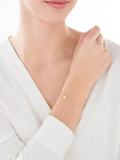 Bransoletka srebrna - Księżyc, gwiazda