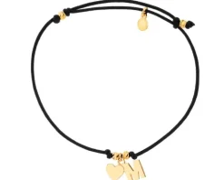 Bransoletka srebrna - litera M, serce