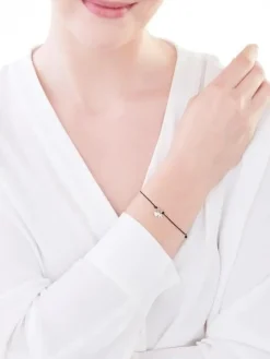 Bransoletka srebrna  - litera K, serce