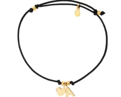 Bransoletka srebrna - litera A, serce