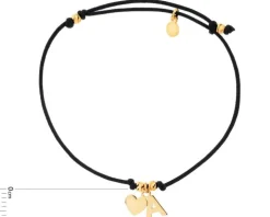 Bransoletka srebrna - litera A, serce