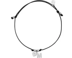 Bransoletka srebrna - litera M, serce