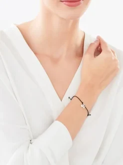 Bransoletka srebrna - litera D, serce