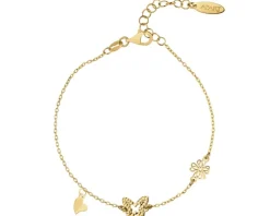 Bransoletka srebrna - motyl, koniczyna, serce