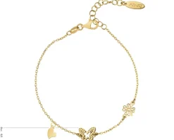 Bransoletka srebrna - motyl, koniczyna, serce