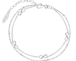 Bransoletka srebrna - nieskończoności, kulki