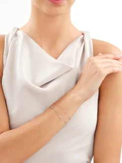 Bransoletka srebrna - nieskończoności, kulki