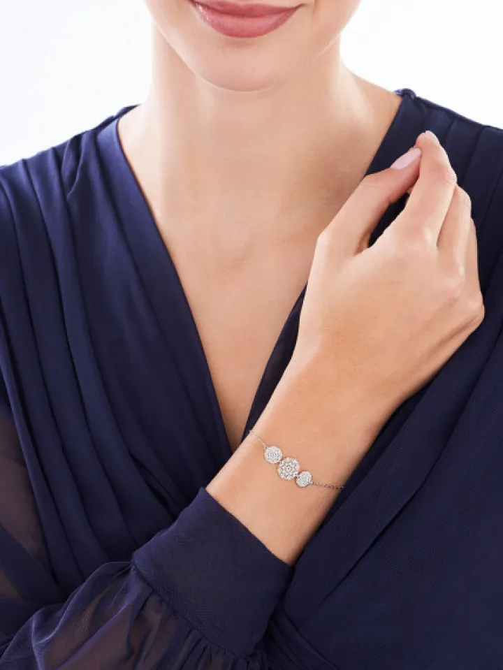 Bransoletka srebrna - rozety