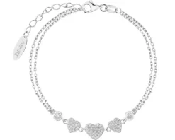 Bransoletka srebrna - serca