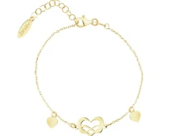 Bransoletka srebrna - serca, nieskończoność