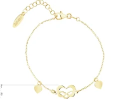 Bransoletka srebrna - serca, nieskończoność