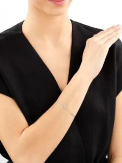 Bransoletka srebrna - serca, nieskończoność