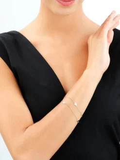 Bransoletka srebrna - serce, motyl