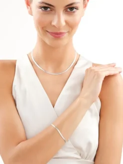 Bransoletka srebrna - taśma