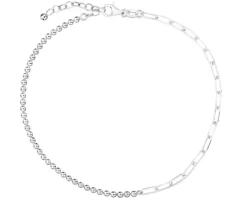 Bransoletka srebrna na nogę - kulki