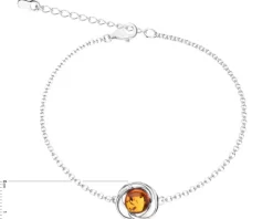 Bransoletka srebrna z bursztynem