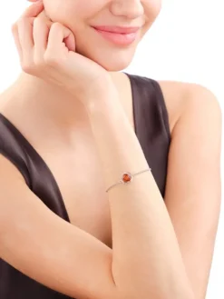 Bransoletka srebrna z bursztynem