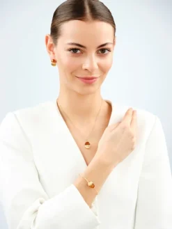 Bransoletka srebrna z bursztynem