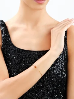 Bransoletka srebrna z bursztynem - kulka