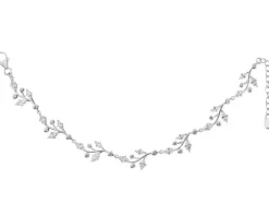 Bransoletka srebrna z cyrkoniami - liście