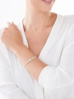 Bransoletka srebrna z cyrkoniami - koła