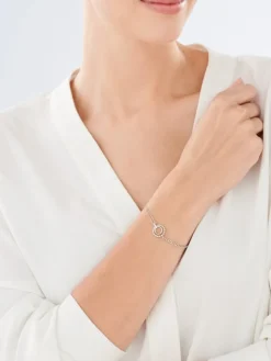 Bransoletka srebrna z cyrkoniami - koła