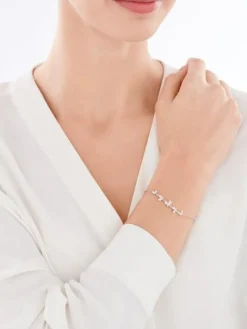 Bransoletka srebrna z cyrkoniami - motyle