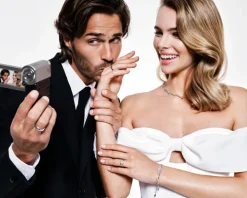 Bransoletka srebrna z cyrkoniami - liście