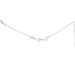 Bransoletka srebrna z cyrkoniami - liście