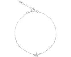 Bransoletka srebrna z cyrkoniami - gwiazda