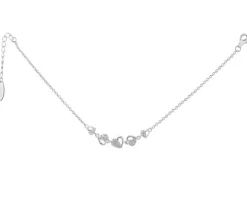 Bransoletka srebrna z cyrkoniami - serca