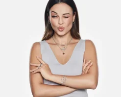 Bransoletka srebrna z cyrkoniami - serca