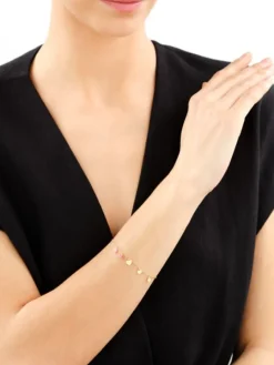 Bransoletka srebrna z cyrkoniami - serca