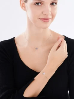 Bransoletka srebrna z cyrkoniami - motyl