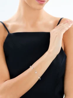 Bransoletka srebrna z cyrkoniami - gwiazdy